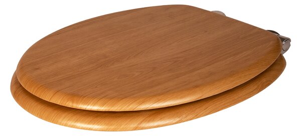 Croydex Hartley Oak Effect Flexi Fix Oval Toilet Seat