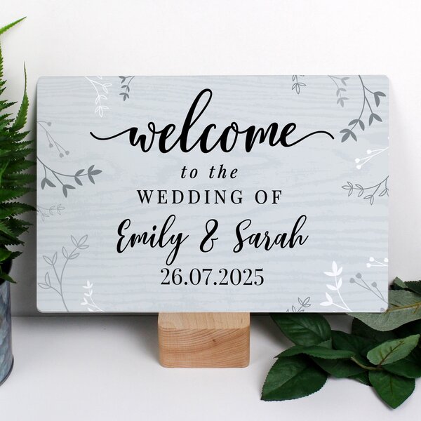 Personalised Wedding Welcome Metal Sign