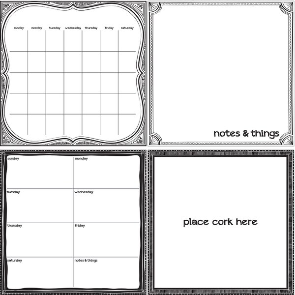 White Dry Erase Stick-on Organisation Board