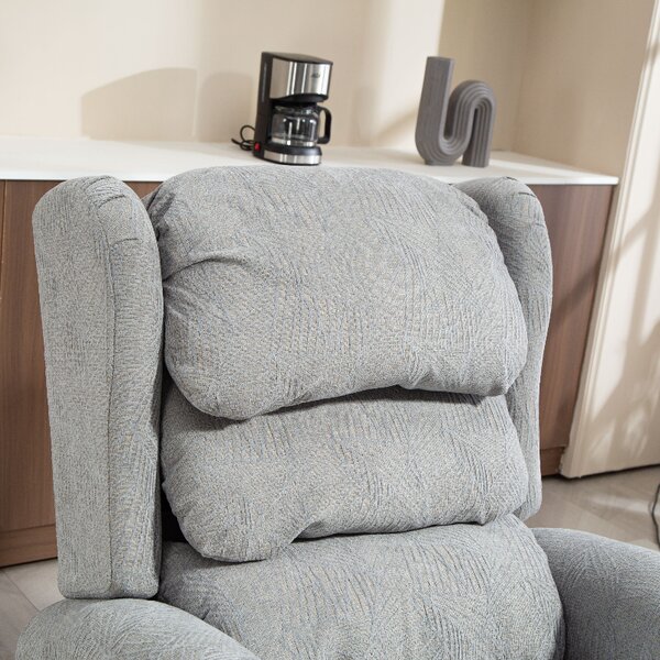 HOMCOM Power Lift Recliner Chair for Elderly, Velvet Electric Riser and Recliner Armchair for Living Room with Remote Control, 2 Side Pockets, Thick Padded Back, Grey