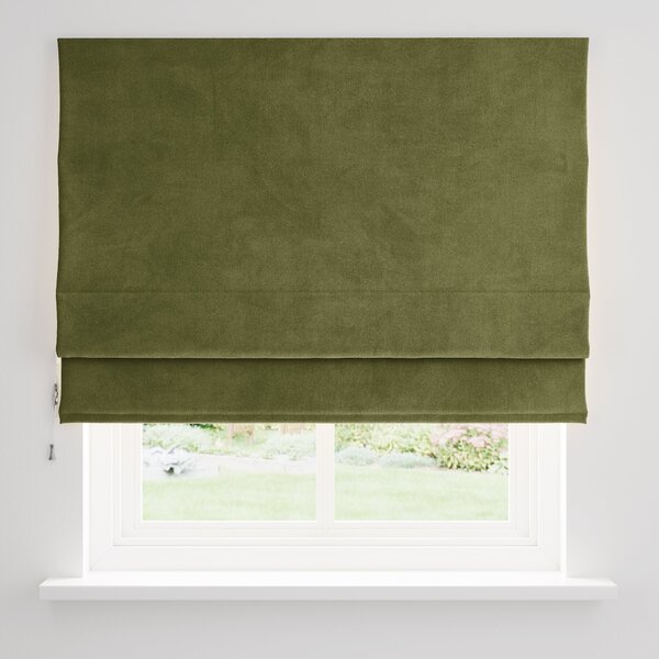 Recycled Velour Olive Roman Blind