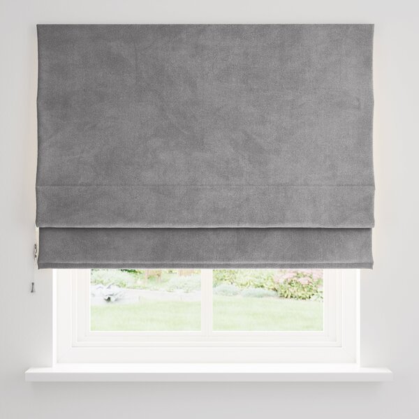 Recycled Velour Grey Roman Blind