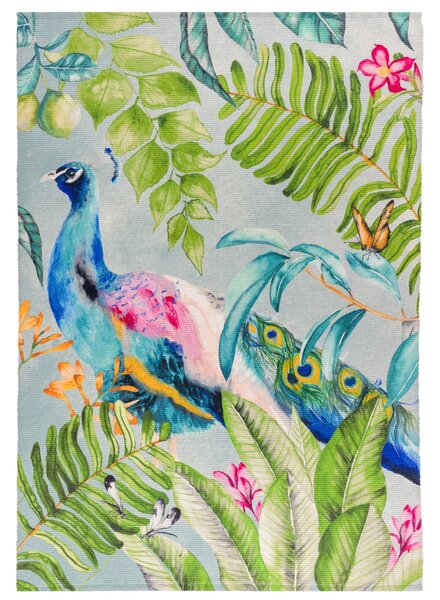 Wylder Tropics Peacock Washable Indoor Outdoor Rug