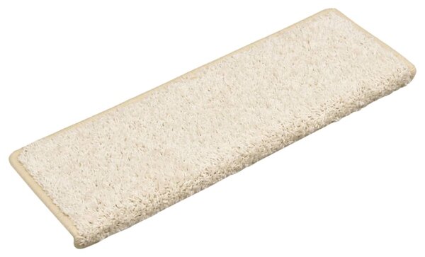 Carpet Stair Treads 15 pcs 65x21x4 cm White