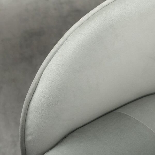 HOMCOM Velvet-feel Swivel Office Chair - Grey