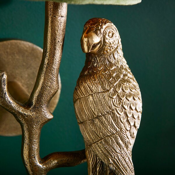 Gold Parrot Plug In Wall Light