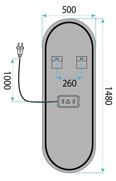 Mirror LED 150x50cm MOL-OV