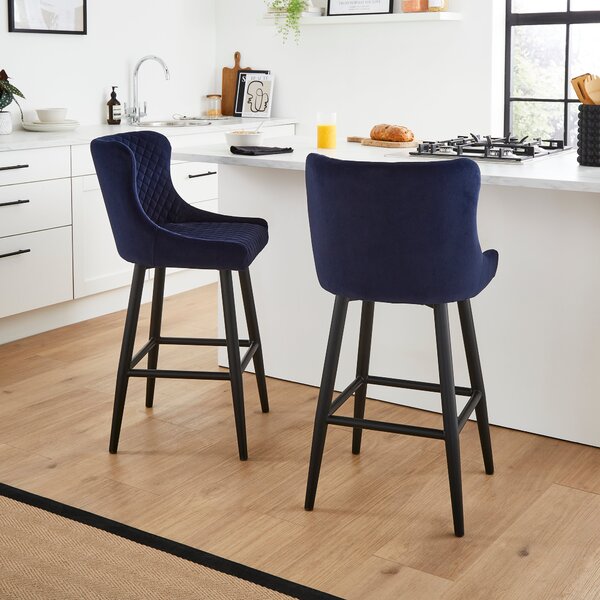 Montreal Counter Height Bar Stool, Velvet