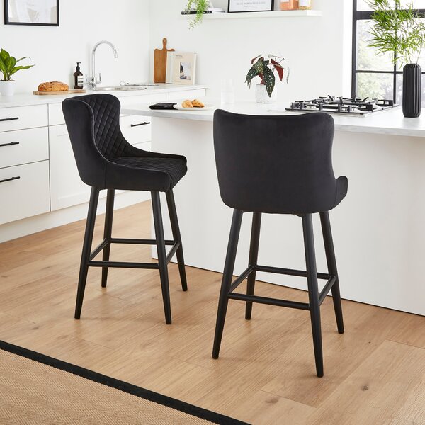 Montreal Counter Height Bar Stool, Velvet