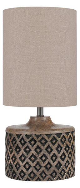 Orissa Short Wooden Diamond Table Lamp