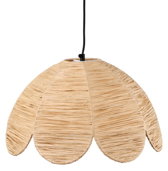 Petal Scalloped Raffia Pendant Light