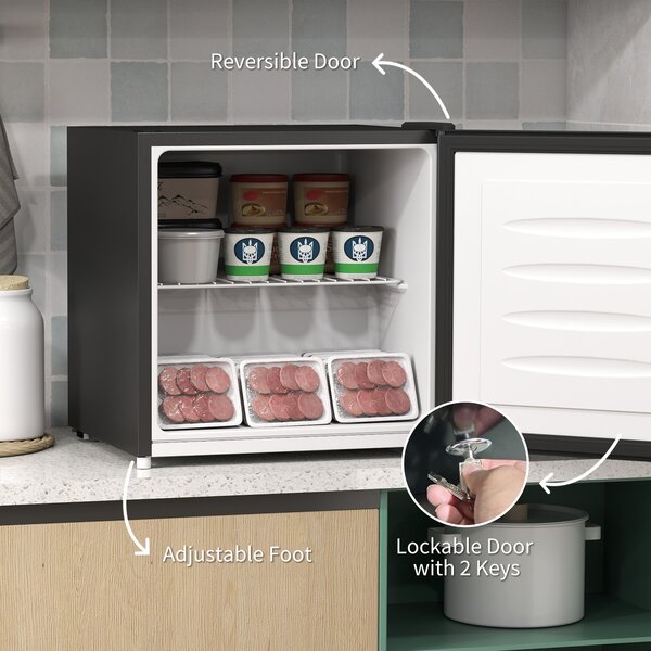 HOMCOM 35L Mini Freezer, -24℃ to -14℃ Temperature - Black
