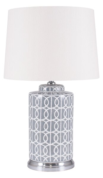 Aris Grey and White Geo Pattern Table Lamp