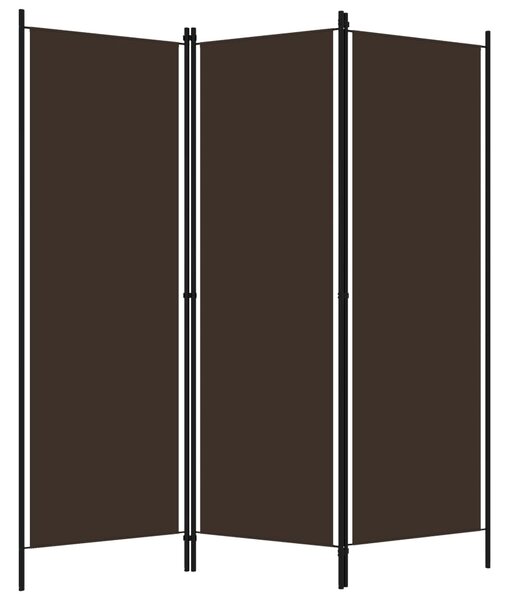 3-Panel Room Divider Brown 150x180 cm