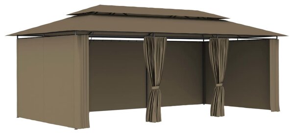 Gazebo with Curtains 600x298x270 cm Taupe 180 g/m²