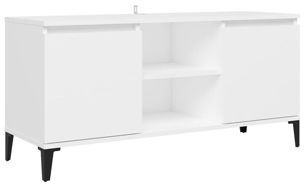 TV Cabinet with Metal Legs White 103.5x35x50 cm