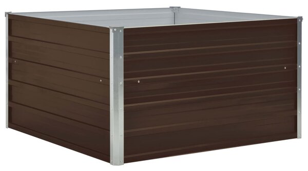 Raised Garden Bed 100x100x45 cm Galvanised Steel Brown