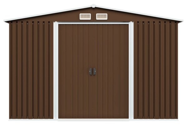 Garden Storage Shed Brown 257x205x178 cm Steel