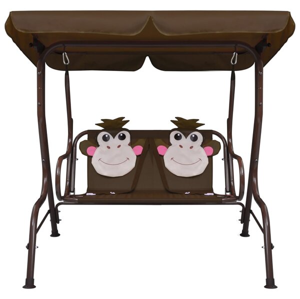 Kids Swing Bench Brown 115x75x110 cm Fabric