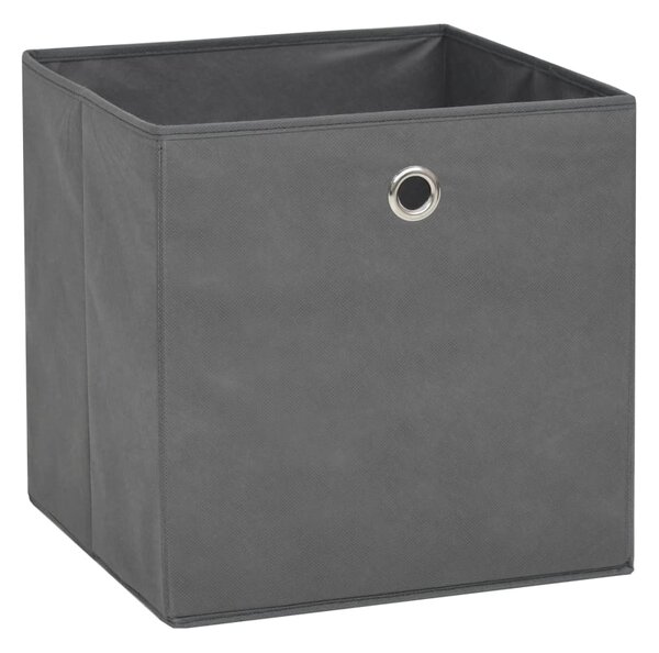 Storage Boxes 10 pcs Non-woven Fabric 32x32x32 cm Grey