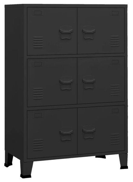 Industrial Storage Chest Black 75x40x115 cm Metal