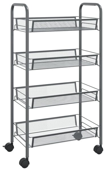 4-Tier Kitchen Trolley Grey 46x26x85 cm Iron