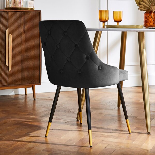 Ariana Set of 2 Dining Chairs, Velvet