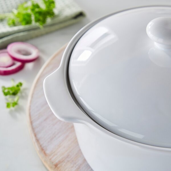 White Casserole Dish with Handles