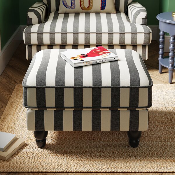 Beatrice Woven Stripe Footstool