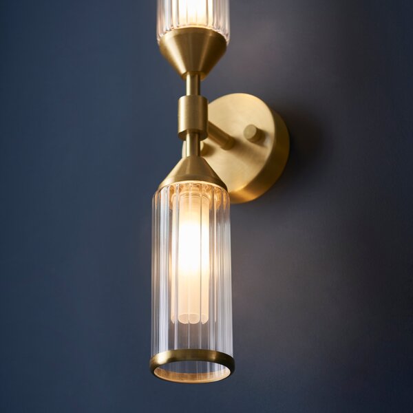 Vogue Bailey Ribbed 2 Light Wall Light