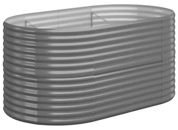 Garden Raised Bed Powder-coated Steel 152x80x68 cm Grey