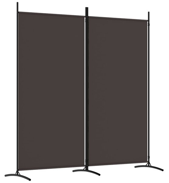 2-Panel Room Divider Brown 175x180 cm Fabric