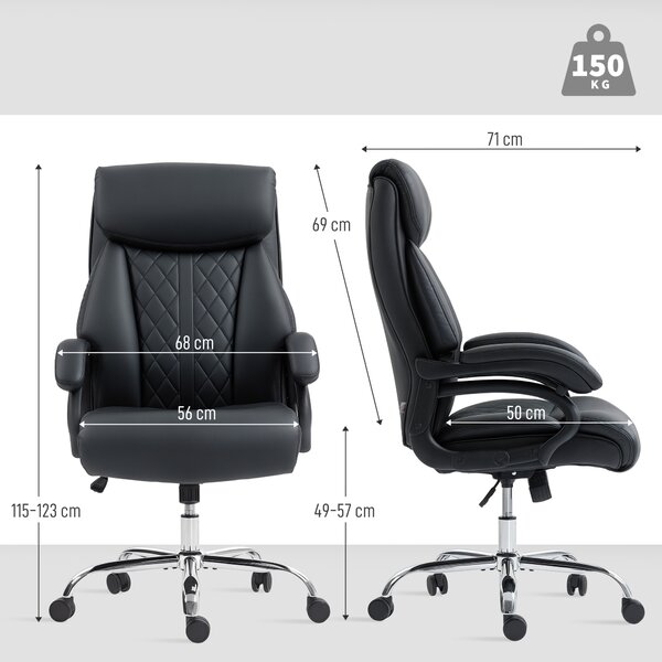 HOMCOM Executive Office Chair with Spring Padding - Black