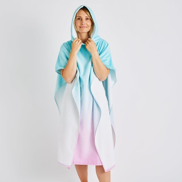 Catherine Lansfield Ombre Hooded Cotton Towel Poncho