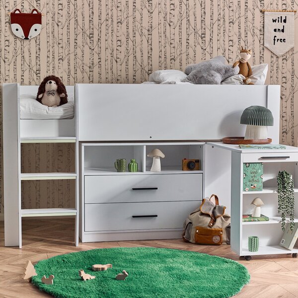 Otis Midsleeper Children's Bed with Pull Out Desk