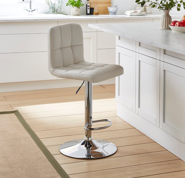 Jasmine Adjustable Height Swivel Bar Stool, Faux Leather