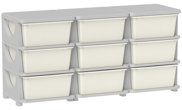 HOMCOM Kids Storage Unit, with Nine Drawers - Cream