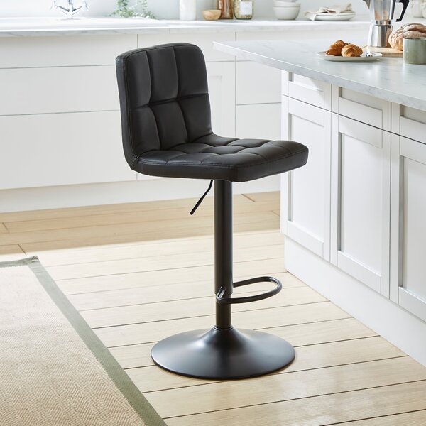 Jasmine Adjustable Height Swivel Bar Stool, Faux Leather