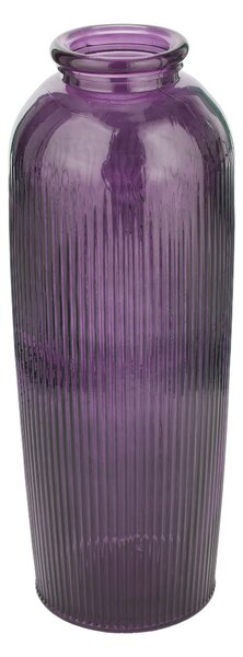 Tall Ribbed Recycled Glass Vase