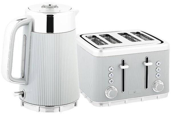 HOMCOM Electric Kettle and Toaster Set, 3000W 1.7L UK Strix Thermostat Rapid Boil Jug Kettle with Limescale Filter, Cool Touch Body, 4 Slice Toaster with 7 Browning Controls, Crumb Tray, Tan