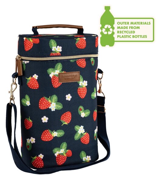 Strawberries & Cream Insulated 2 Bottle Carrier