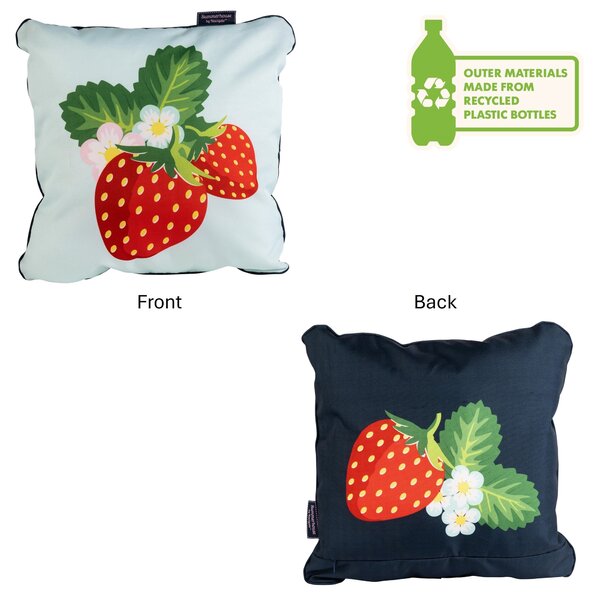 Strawberries & Cream Outdoor Picnic Cushion