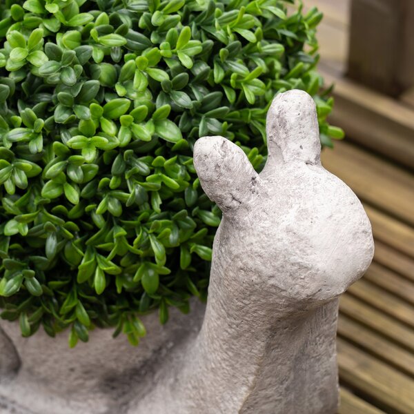 Artificial Boxwood Topiary in Snail Plant Pot