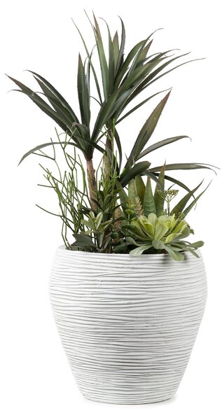 Artificial Mixed Agave in Grey Pot