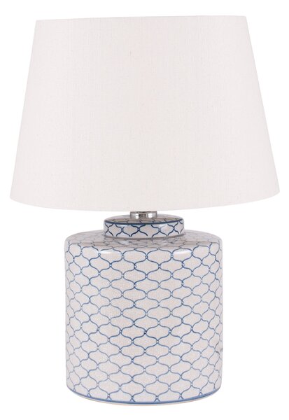 Demetri Grey and Blue Detail Ceramic Table Lamp