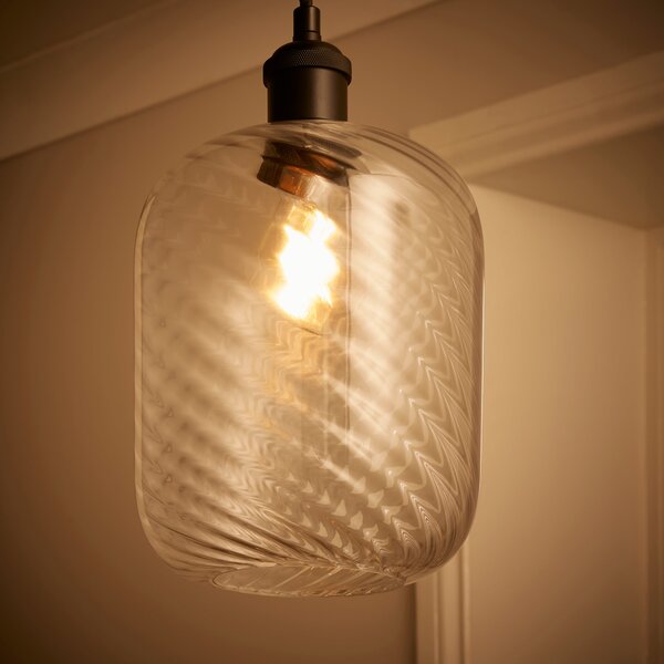 Elodie Ribbed Glass Easy Fit Pendant Shade