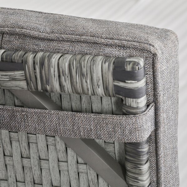 Outsunny 2 Seater Patio Rattan Wicker Chaise Lounge Sofa Set Bistro Conversation Furniture with Cushion for Patio Yard Porch Mixed Grey Aosom UK