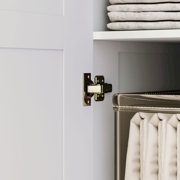 HOMCOM White Double Wardrobe 80cm Soft Close with Shelves and Hanging Space Sturdy Double Paneled Door Aosom UK