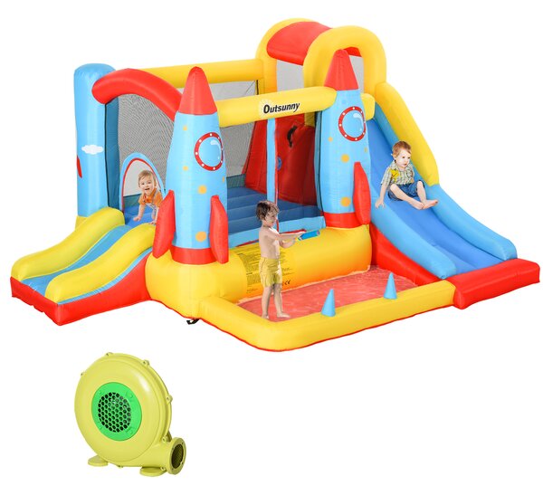 Outsunny Kids Bounce Castle House Inflatable Trampoline Slide Water Pool 3 in 1 with Blower for Kids Age 3-10 3.3 x 2.65 x 1.85m Aosom UK