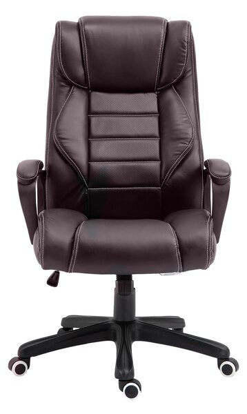 Vinsetto High Back Massage Office Chair w/ 6-Point Vibration, Ergonomic Office Chair, Ergonomic Desk Chair w/ Adjustable Height, Brown Aosom UK